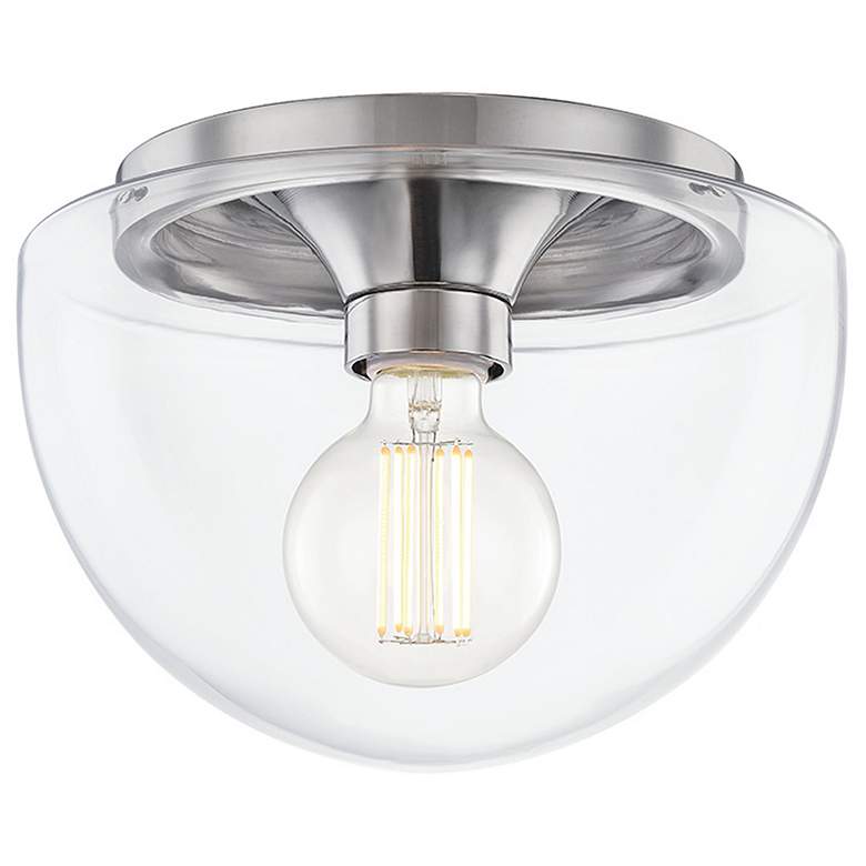 Image 1 Mitzi Grace 10" Wide Polished Nickel 1 Light Small Flush Mount