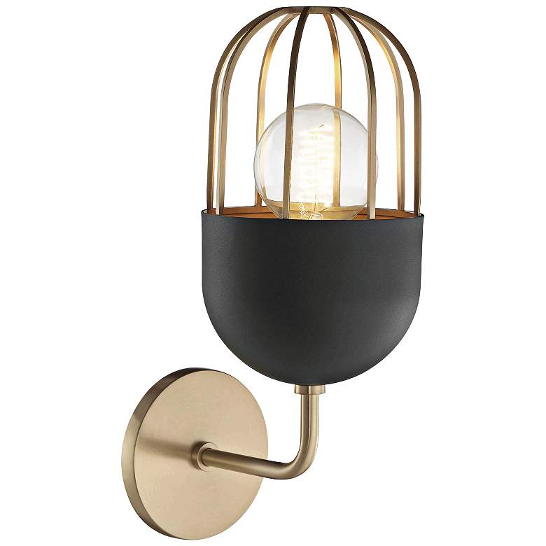 Image 4 Mitzi Haley 13 1/2" High Aged Brass Wall Sconce more views