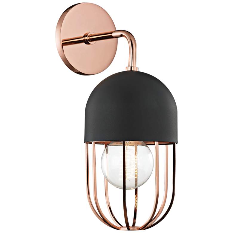 Image 1 Mitzi Haley 14" High Polished Copper Wall Sconce