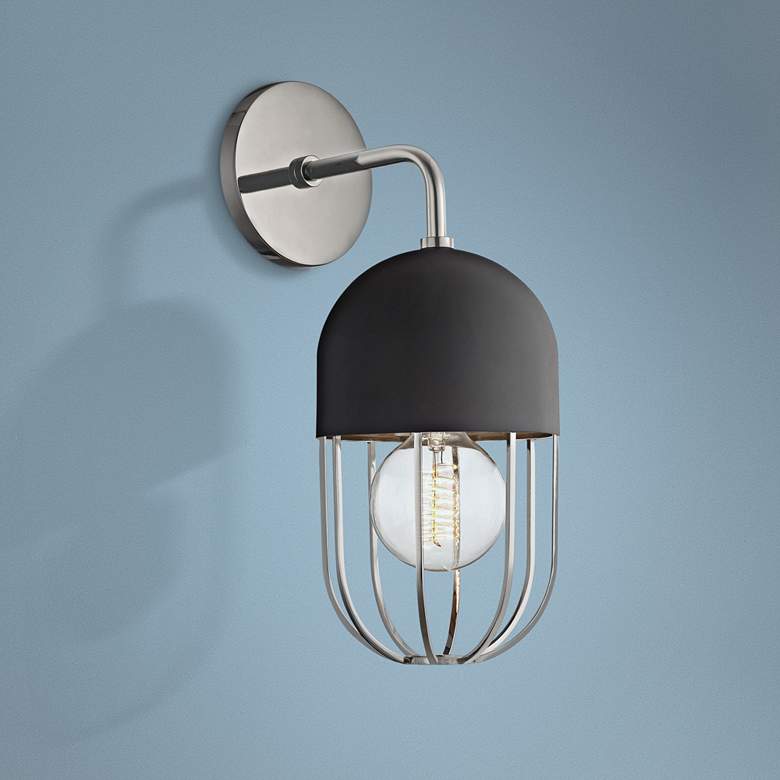 Image 1 Mitzi Haley 14" High Polished Nickel Wall Sconce