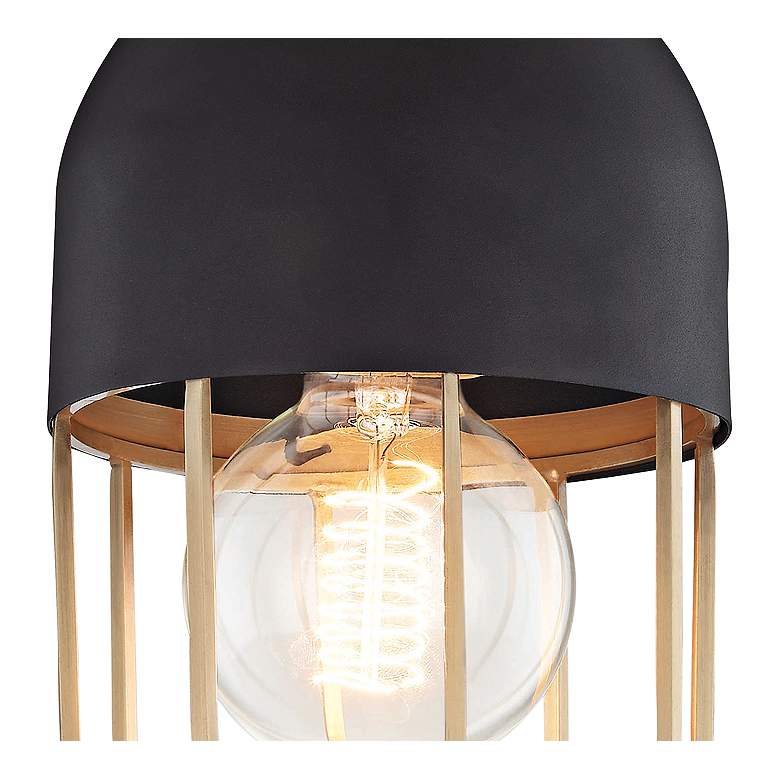 Image 3 Mitzi Haley 5 1/2 inch Wide Black and Aged Brass Open Cage Ceiling Light more views