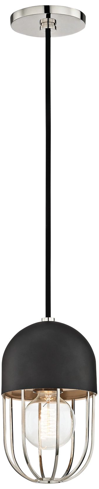 Mitzi Haley 5 1/2"W Polished Nickel and Black Mini Pendant