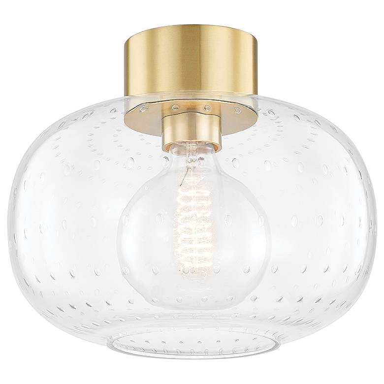 Image 1 Mitzi Harlow 12" Wide Aged Brass Ceiling Light