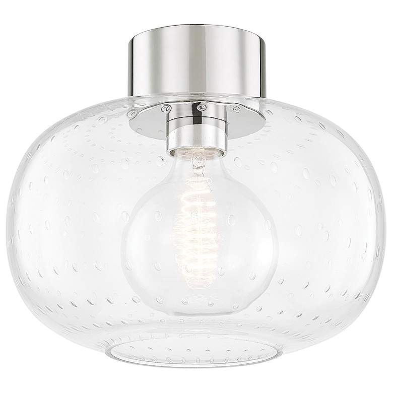 Image 1 Mitzi Harlow 12" Wide Polished Nickel Ceiling Light
