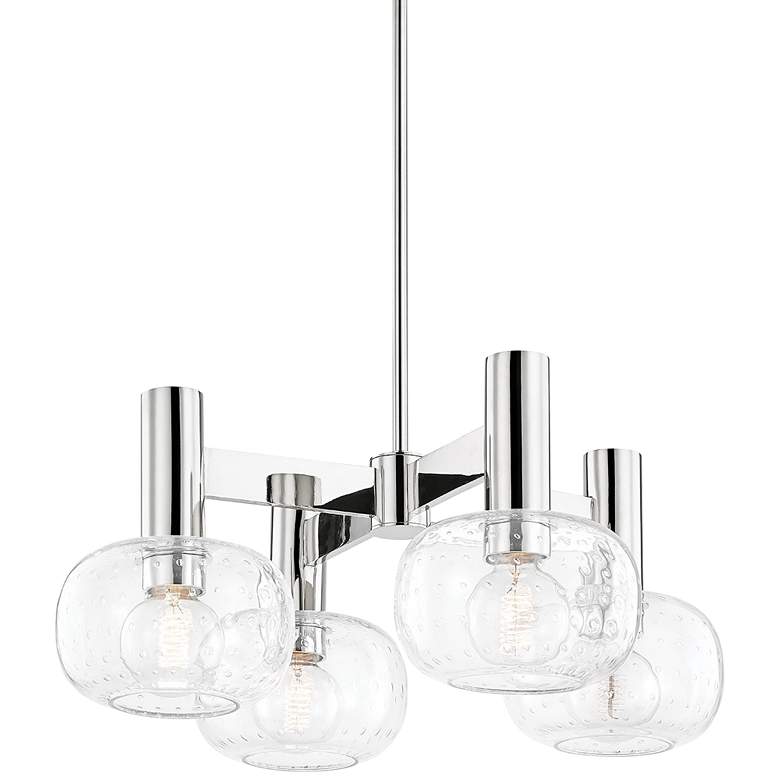 Image 1 Mitzi Harlow 23" Wide Polished Nickel 4-Light Chandelier
