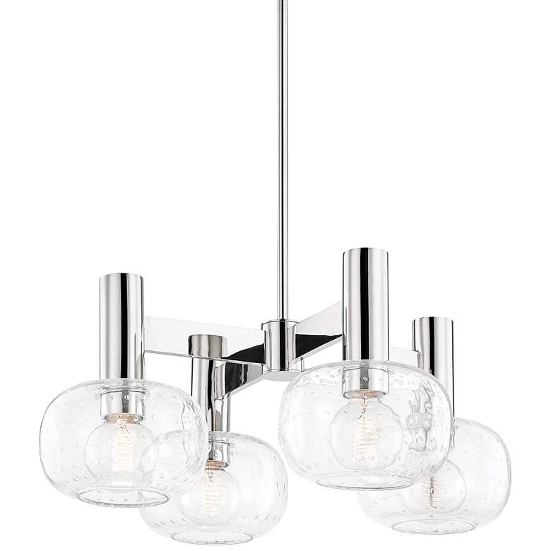 Image 1 Mitzi Harlow 23 inch Wide Polished Nickel 4-Light Chandelier