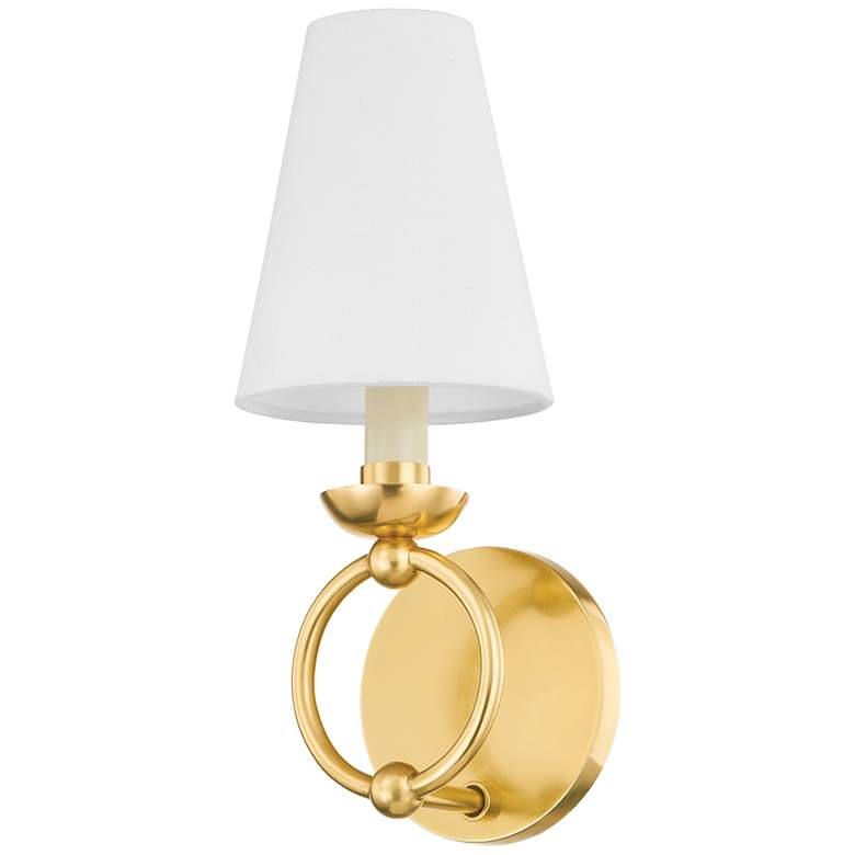 Image 1 Mitzi Haverford 12.5" High One-Light Aged Bass Wall Sconce