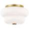 Mitzi Hazel 11" Wide Modern Aged Brass Opal Glass Ceiling Light