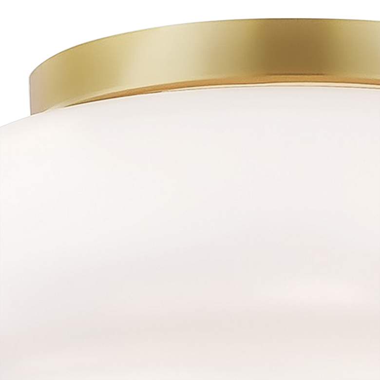 Image 4 Mitzi Hazel 11" Wide Modern Aged Brass Opal Glass Ceiling Light more views