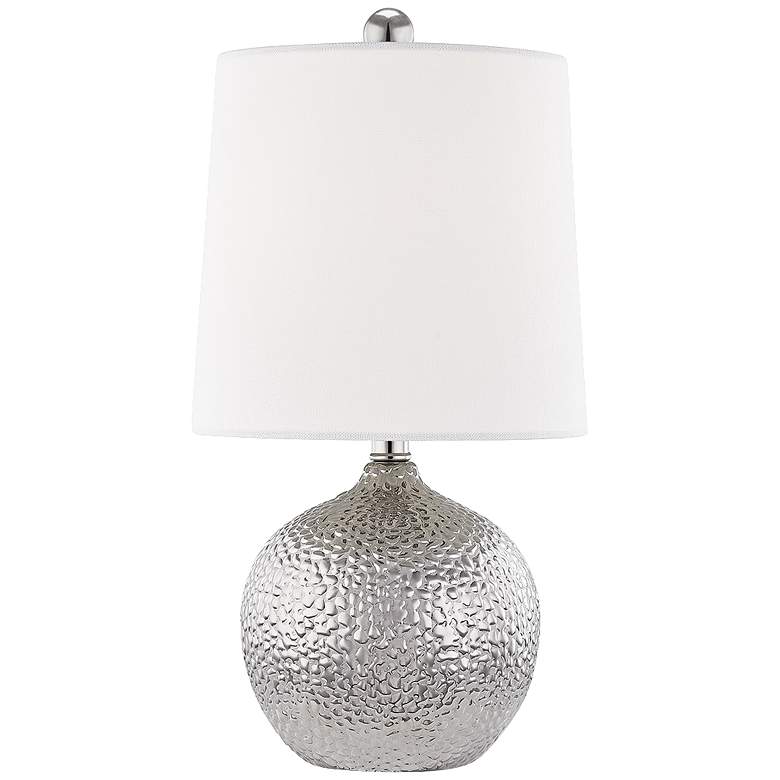 Image 1 Mitzi Heather 14 1/2" High Silver Ceramic Accent Table Lamp
