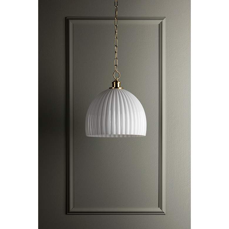Image 3 Mitzi Hillary 28" Aged Brass 1 Light Pendant more views