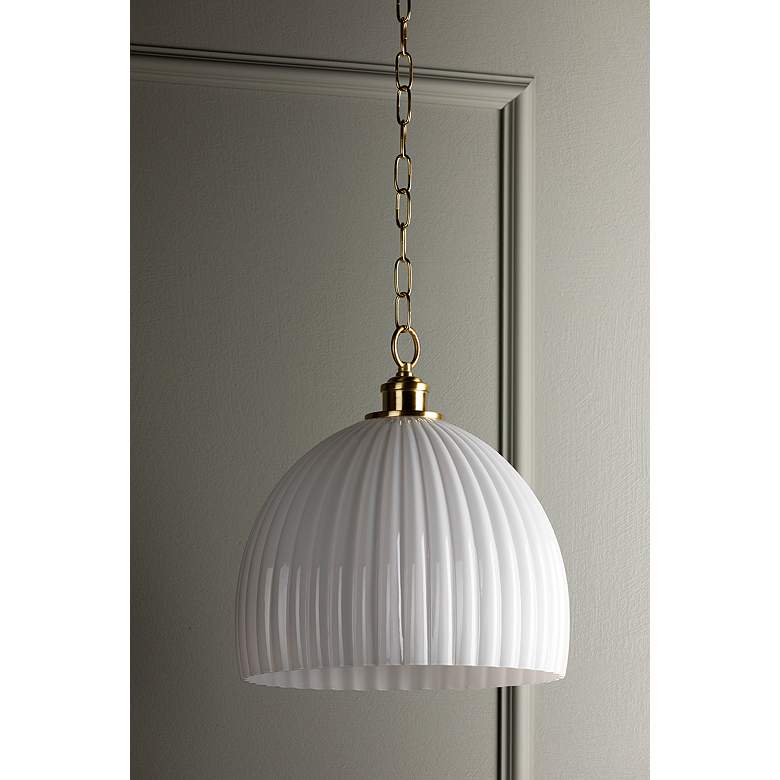 Image 6 Mitzi Hillary 28" Aged Brass 1 Light Pendant more views