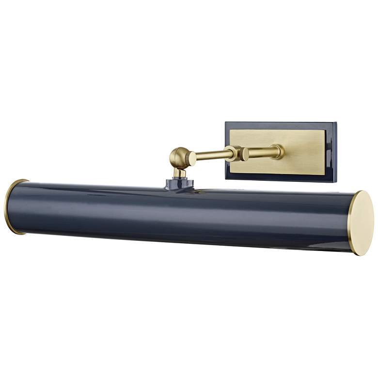 Image 1 Mitzi Holly 16 1/4" Wide Aged Brass and Navy Picture Light