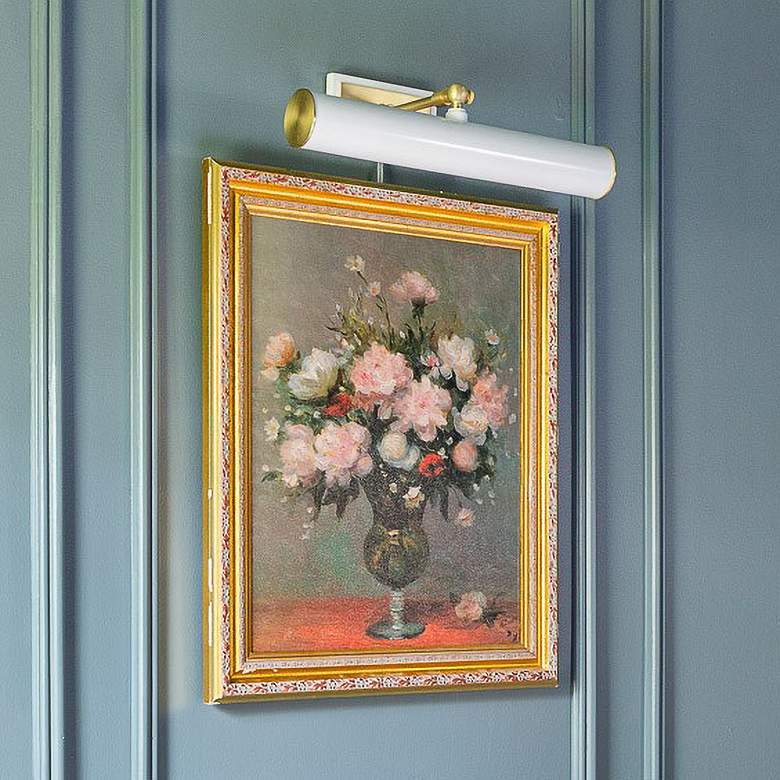 Image 3 Mitzi Holly 16 1/4" Wide Aged Brass and White Picture Light more views
