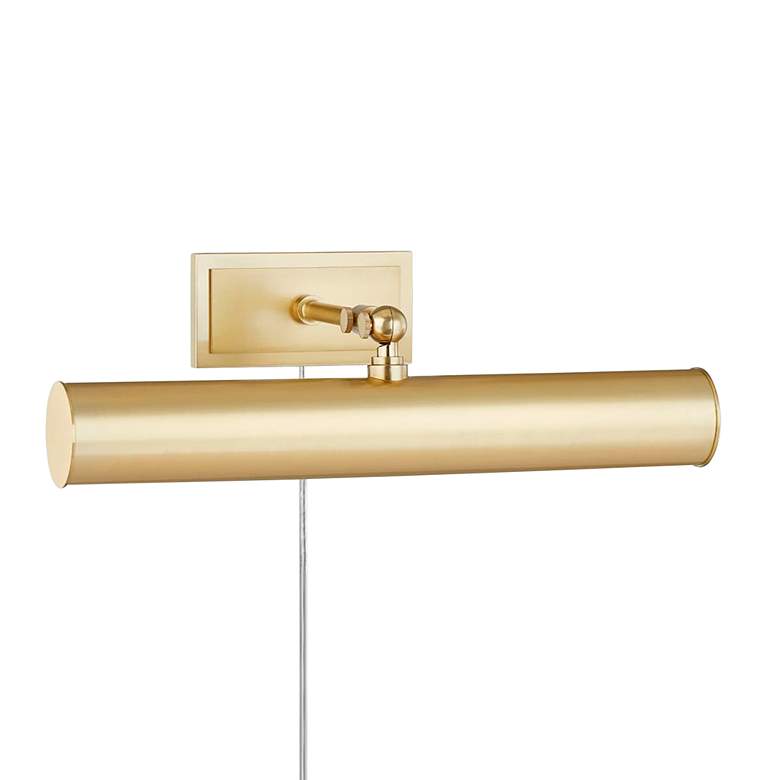 Image 1 Mitzi Holly 16 1/4 inch Wide Aged Brass Plug-In Picture Light