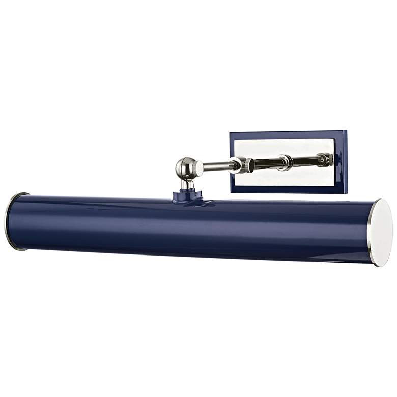 Image 1 Mitzi Holly 16 1/4"W Polished Nickel and Navy Picture Light