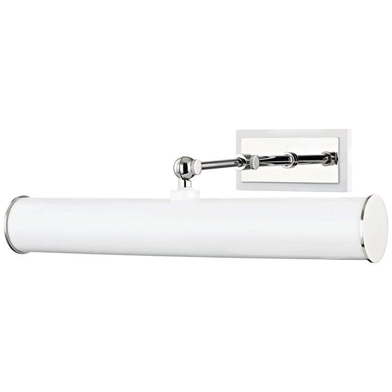 Image 1 Mitzi Holly 16 1/4"W Polished Nickel and White Picture Light