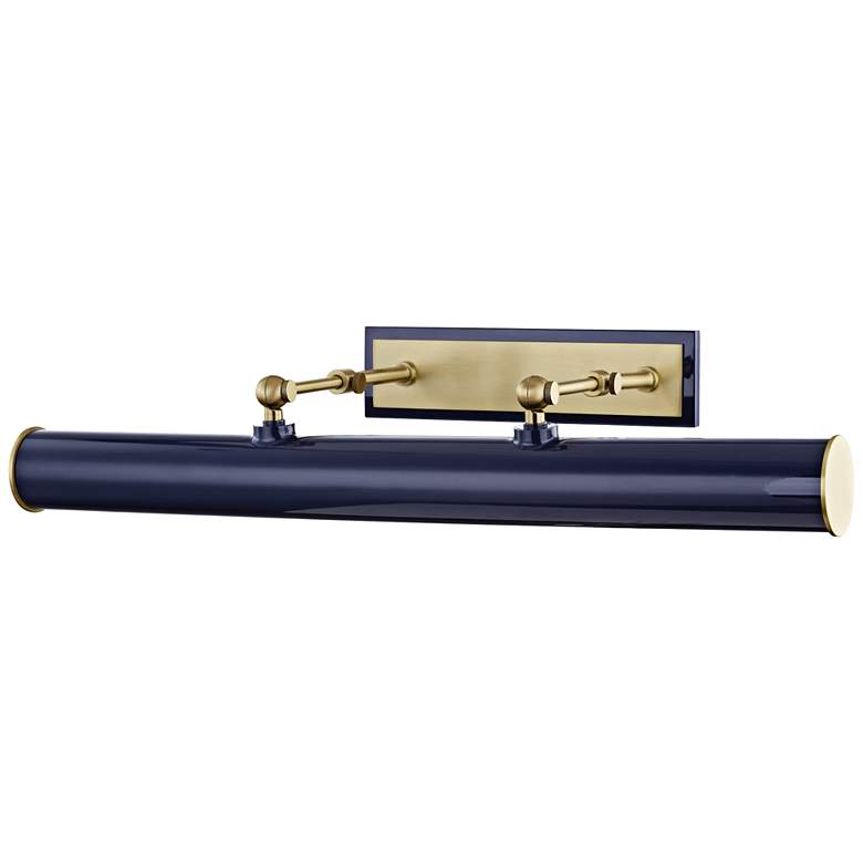 Image 1 Mitzi Holly 24 1/4" Wide Aged Brass and Navy Picture Light