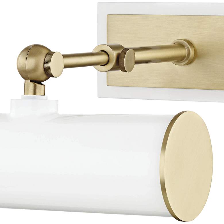Image 2 Mitzi Holly 8 1/4" Wide Aged Brass and White Picture Light more views