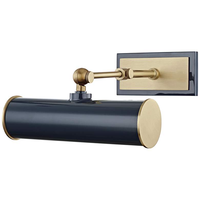 Image 1 Mitzi Holly 8 1/4 inch Wide Brass Navy Plug-In Picture Light