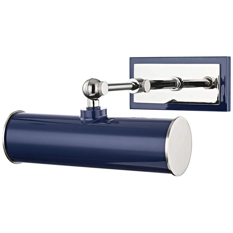 Image 1 Mitzi Holly 8 1/4 inchW Polished Nickel and Navy Picture Light