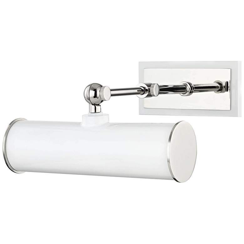 Image 1 Mitzi Holly 8 1/4"W Polished Nickel and White Picture Light