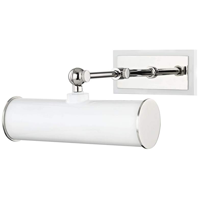 Image 1 Mitzi Holly 8 1/4 inchW Polished Nickel and White Picture Light