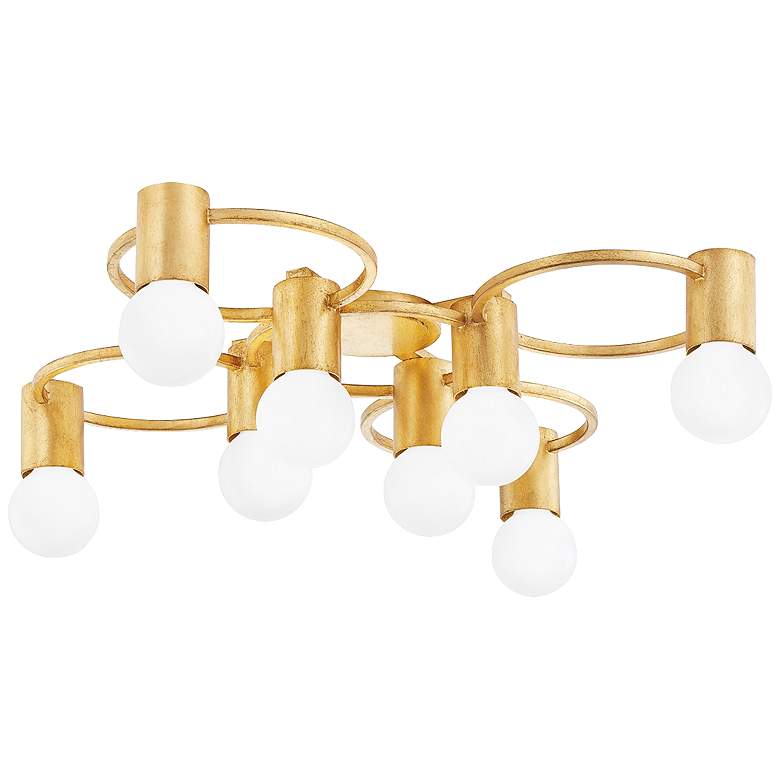 Image 1 Mitzi Hope 28 inch Wide Gold Leaf 8-Light Ceiling Light