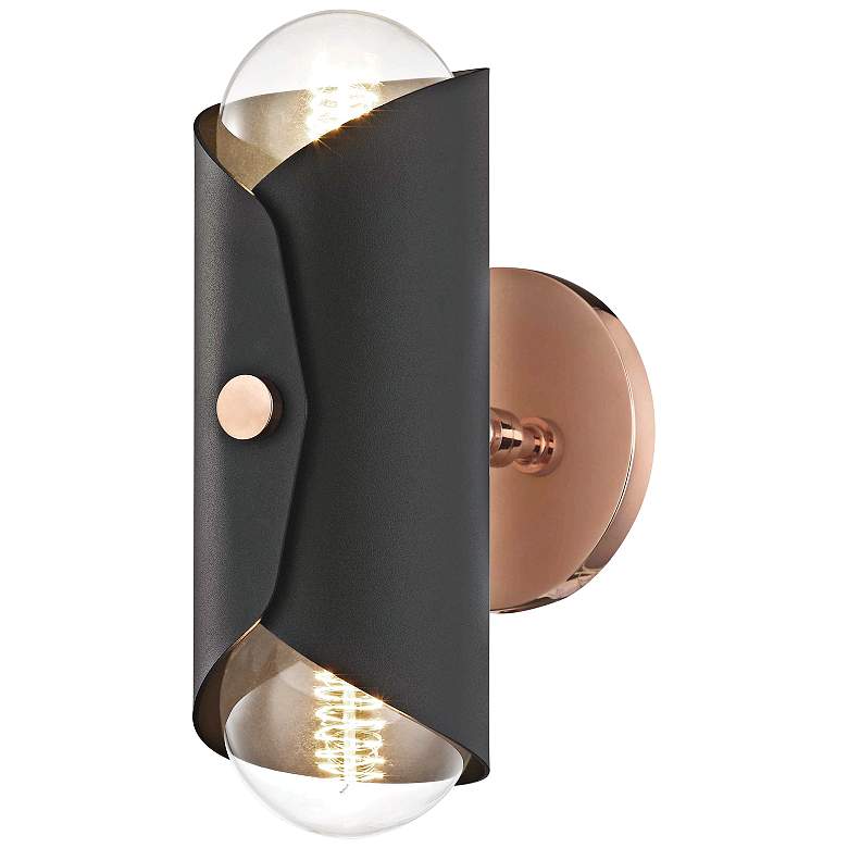 Image 1 Mitzi Immo 11" High Copper and Black 2-Light Wall Sconce