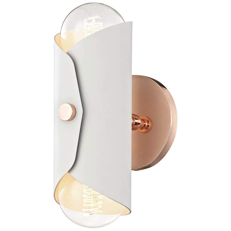 Image 1 Mitzi Immo 11 inch High Copper and White 2-Light Wall Sconce