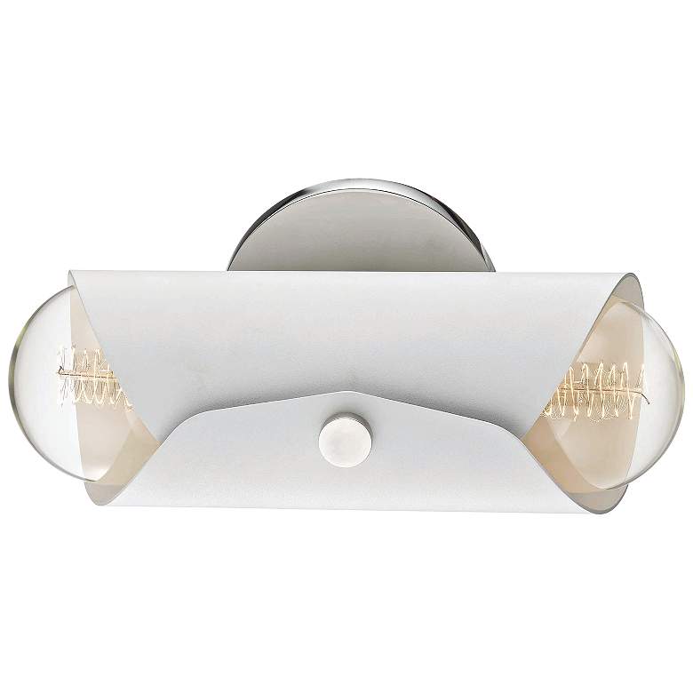 Image 3 Mitzi Immo 11" High Nickel and White 2-Light Wall Sconce more views