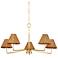 Mitzi Issa 40" Wide Aged Brass and Rattan 5-Light Chandelier