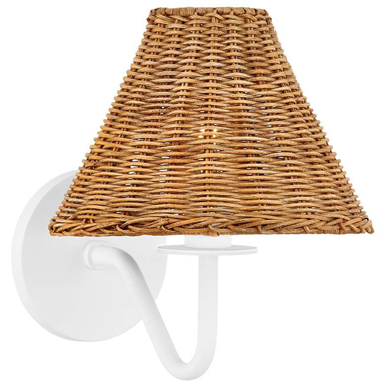 Image 1 Mitzi Issa 9 3/4" High Textured White Wall Sconce