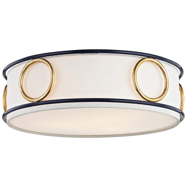 Image 2 Mitzi Jade 15 3/4 inch Wide Gold Leaf and Navy Ceiling Light