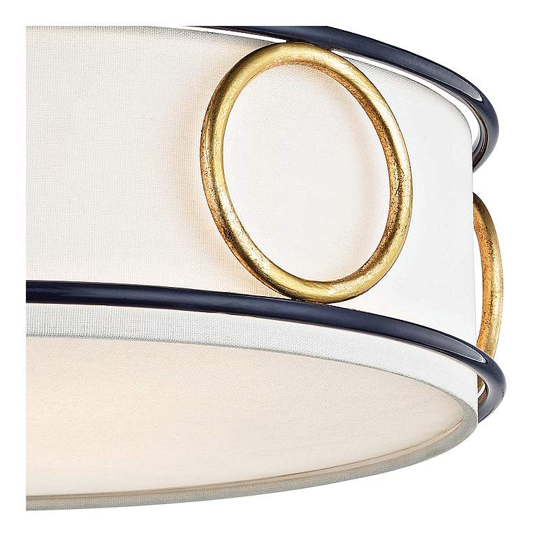 Image 3 Mitzi Jade 15 3/4 inch Wide Gold Leaf and Navy Ceiling Light more views