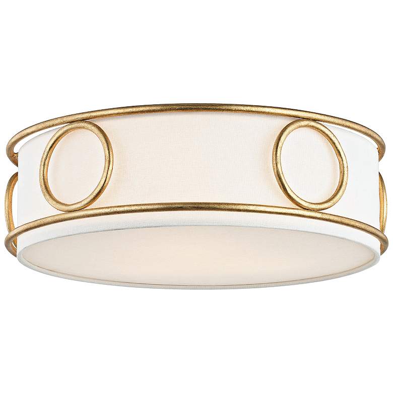 Image 1 Mitzi Jade 15 3/4" Wide Gold Leaf Ceiling Light