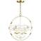 Mitzi Jade 18" Wide Gold Leaf and Cream 6-Light Pendant