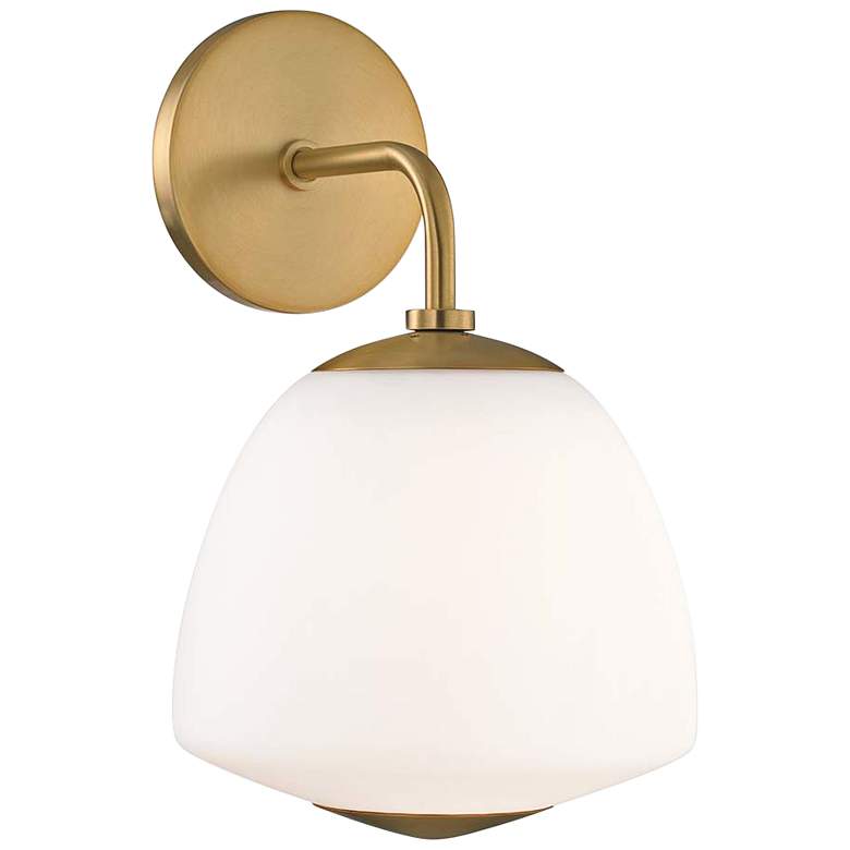 Image 1 Mitzi Jane 12 1/2" High Aged Brass Wall Sconce