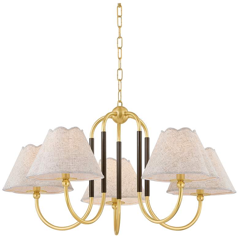 Image 1 Mitzi Janie Chandelier 33" in Aged Brass and True Bronze