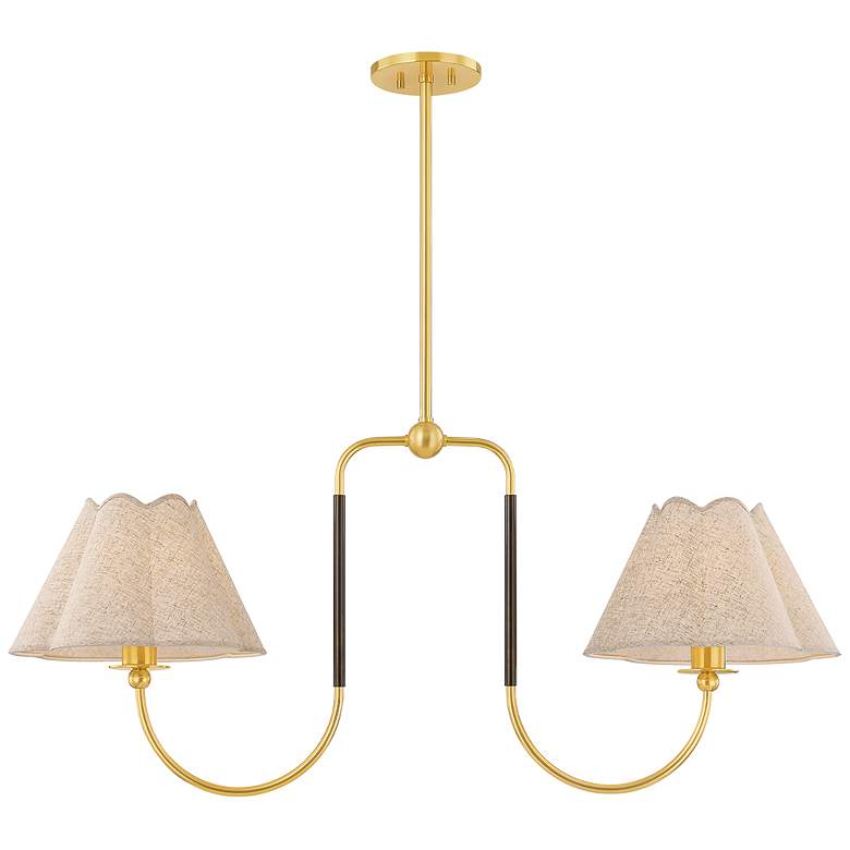 Image 1 Mitzi Janie Linear 12" in Aged Brass and True Bronze