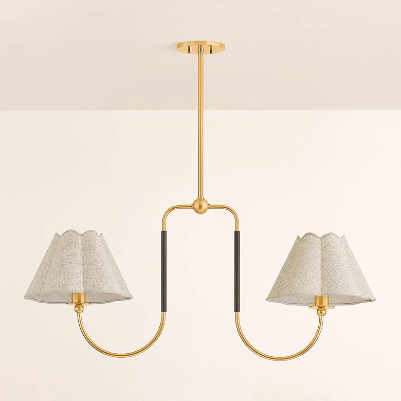Image 2 Mitzi Janie Linear 12" in Aged Brass and True Bronze more views