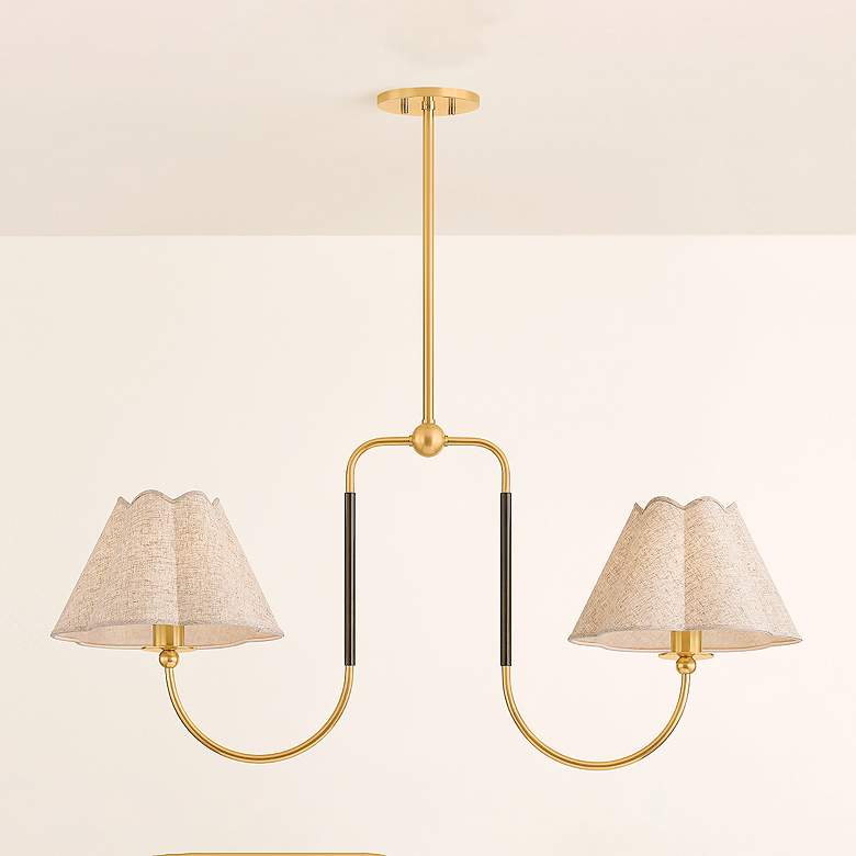 Image 3 Mitzi Janie Linear 12" in Aged Brass and True Bronze more views