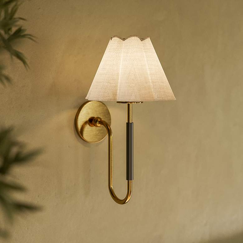 Image 1 Mitzi Janie Wall Sconce 9.5" in Aged Brass and True Bronze