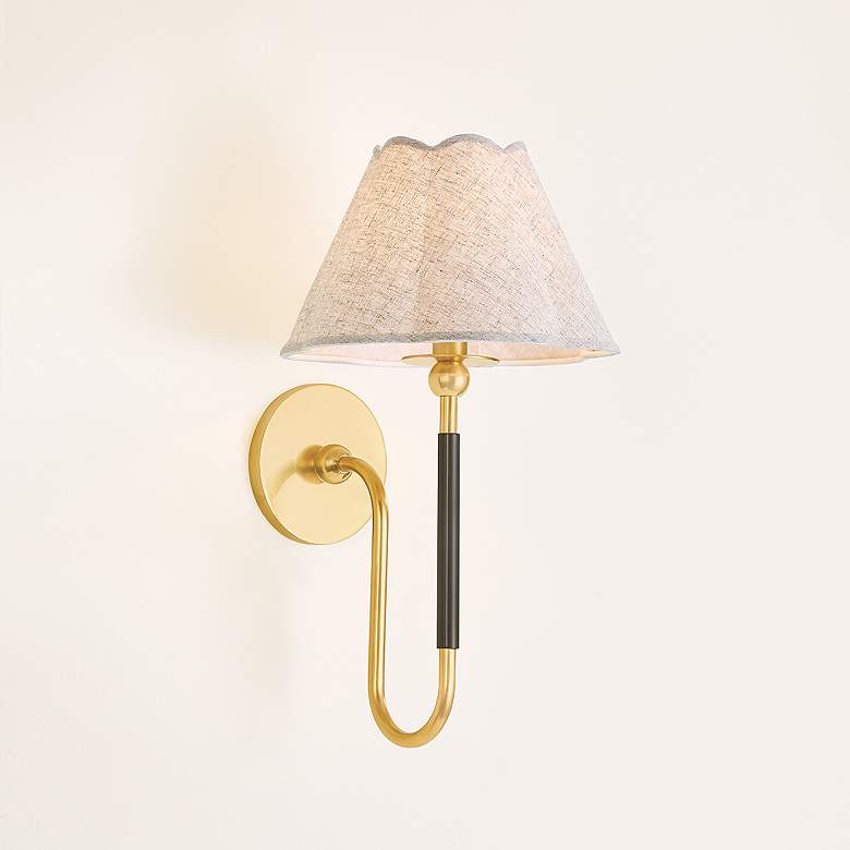 Image 3 Mitzi Janie Wall Sconce 9.5" in Aged Brass and True Bronze more views