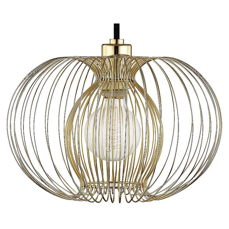 Image 3 Mitzi Jasmine 12" Wide Polished Brass Mini Pendant more views