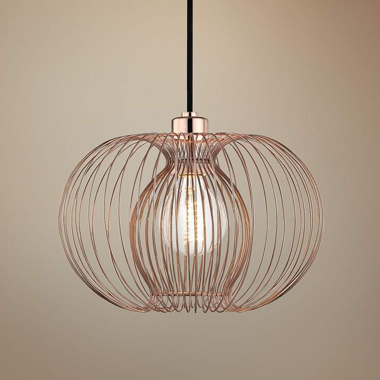 Image 1 Mitzi Jasmine 12" Wide Polished Copper Mini Pendant