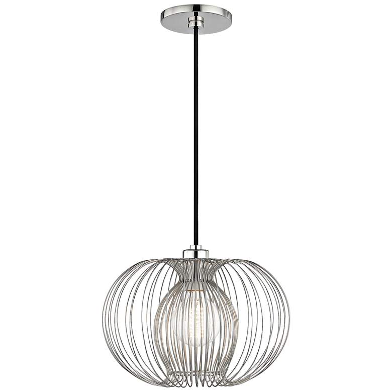 Image 1 Mitzi Jasmine 12" Wide Polished Nickel Mini Pendant