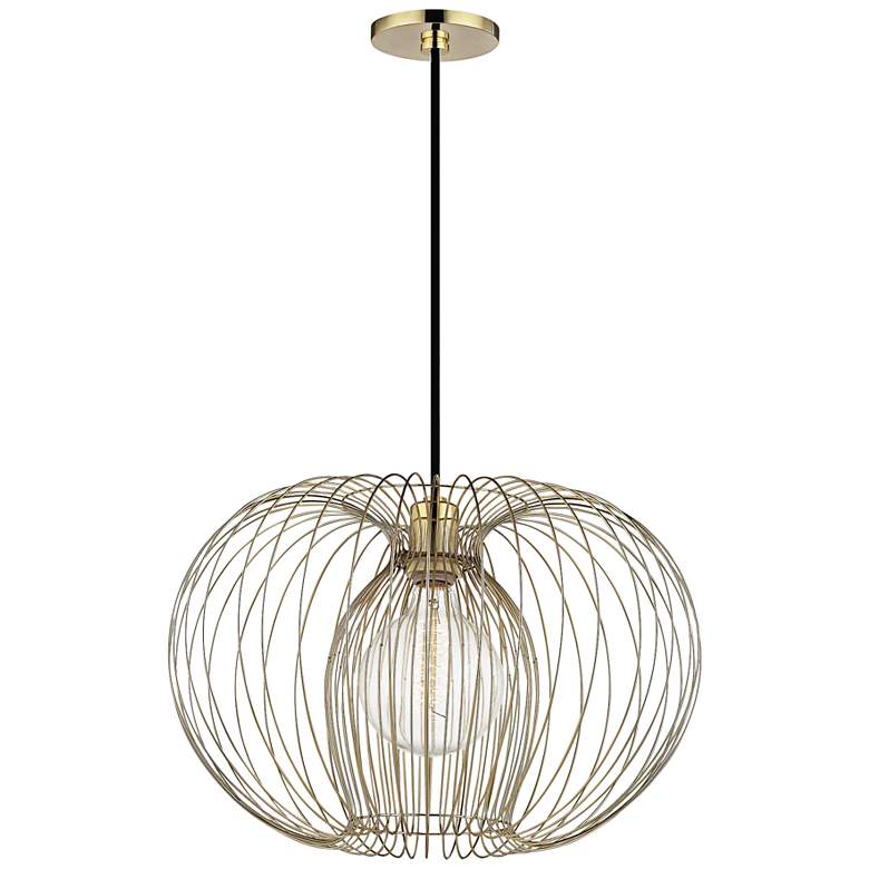 Image 2 Mitzi Jasmine 17" Wide Polished Brass Pendant Light
