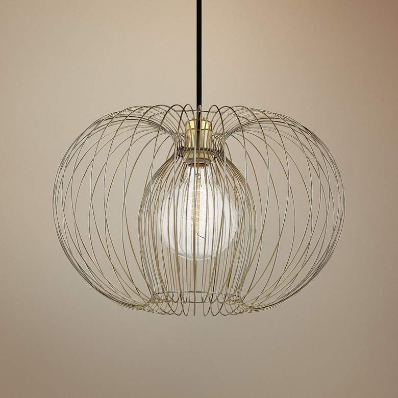 Image 1 Mitzi Jasmine 17 inch Wide Polished Brass Pendant Light