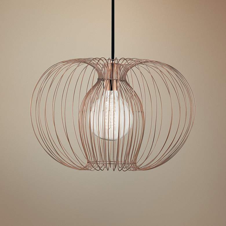 Image 1 Mitzi Jasmine 17" Wide Polished Copper Pendant Light